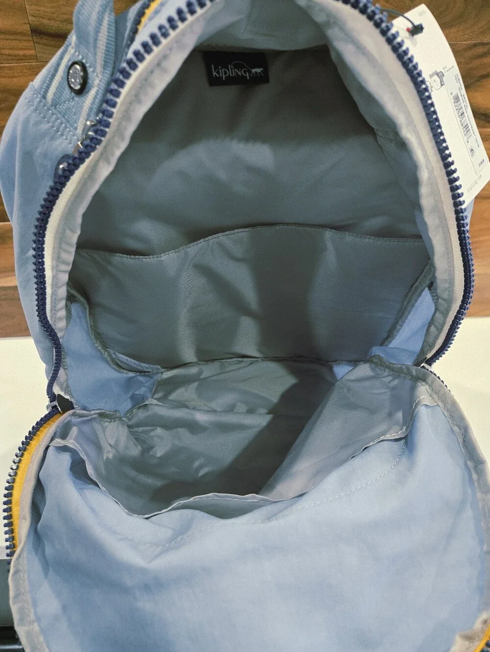 Kipling Light Blue Backpack School Travel Laptop Seoul NEW
